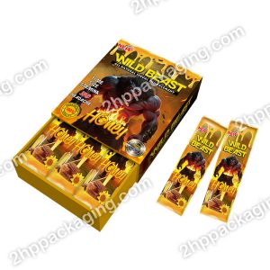 Aluminium Foil Customized Rhino 69 Plastic Honey Bags with Luxurious Folding Box