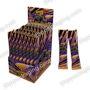 Custom printed foil stick sachet for energy honey liquid, male enhancement supplement display box packaging manufacturer wholesale